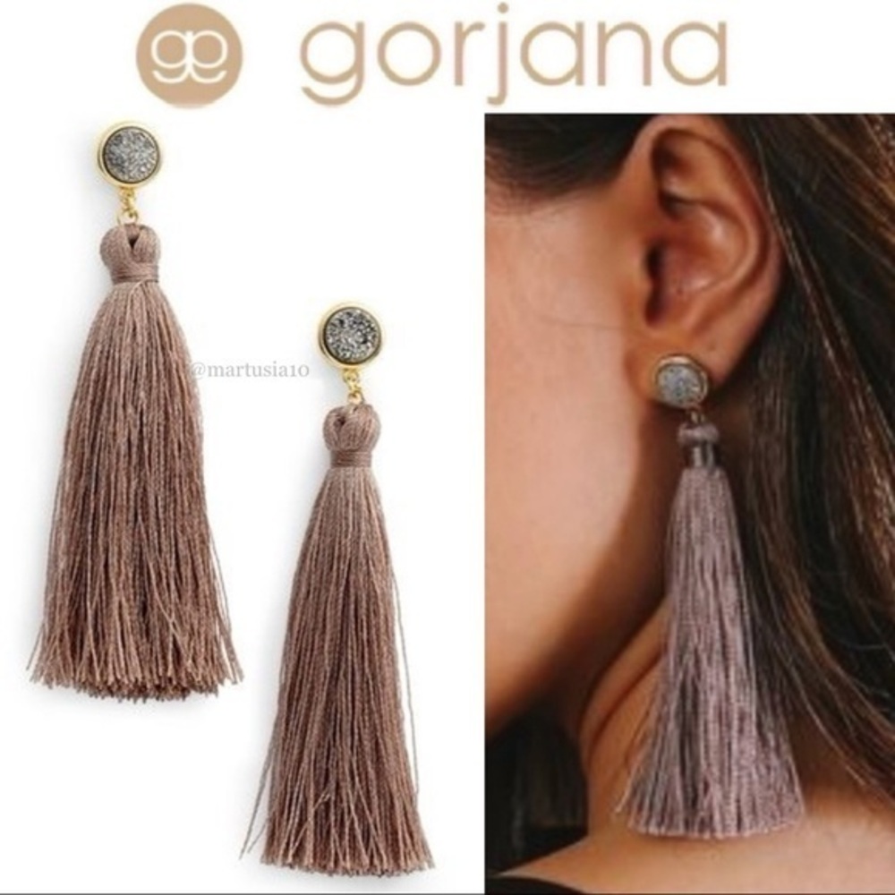 Gorjana Astoria Druzy Tassel Drop Earrings